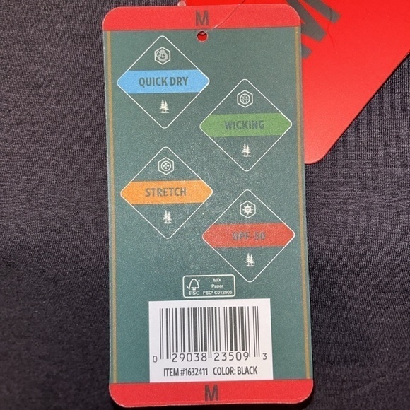 G.H Bass Performance Polo Long sleeve shirt Quick Dry Black UPF-50, size Medium - Picture 4 of 8